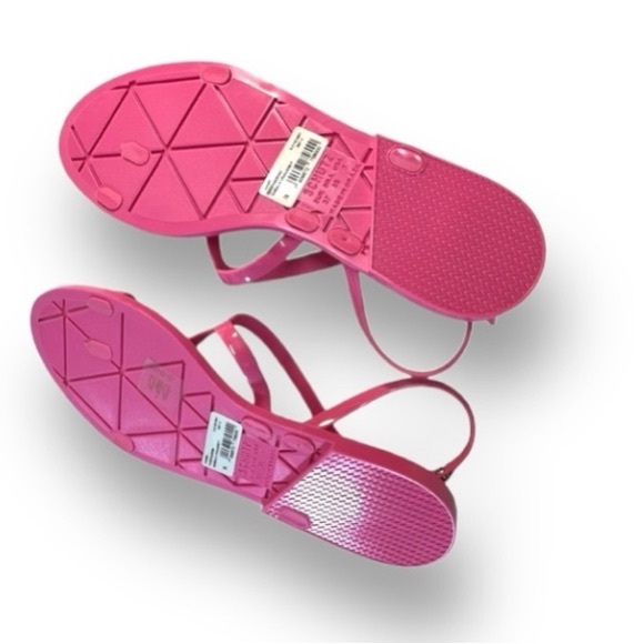 SCHUTZ Hot Pink Jelly Sandals with Silver Tone hardware NEW WITH TAGS SZ 7 - Picture 8 of 14